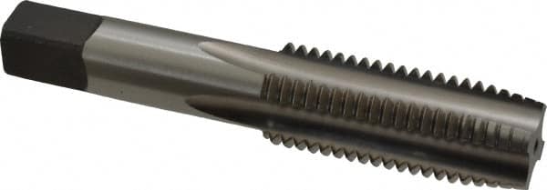 Kennametal - 7/8-9 UNC 3B 4 Flute Bright Finish High Speed Steel Straight Flute Standard Hand Tap - Plug, Right Hand Thread, 4.69" OAL, 2.219" Thread Length, H4 Limit, Oversize - Exact Industrial Supply