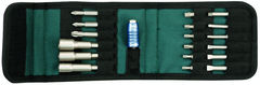 19 Piece - Slotted: 4.5-6.5mm Phillips: #1-3; Square #1-3; Torx® Insert: T10-T30. Nut Setters-Power 1/4"; 5/16"; 3/8" Magnetic - Quick Change Insert/Power Bit Belt Pack Set - Benchmark Tooling