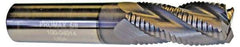ProMax - 9/16" Diam, Coarse Pitch, 1-1/4" LOC, 4 Flute Solid Carbide 0.055-0.065" Corner Radius Roughing End Mill - AlTiN Finish, 3-1/2" OAL, 9/16" Shank Diam, Single End, Centercutting, 30° Helix - Benchmark Tooling