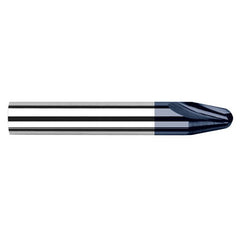 Runner Cutters - 0.0150″ (1/64) Radius × 0.1430″ Length of Cut × 20° per side Carbide Runner Cutter, 2 Flutes, AlTiN Coated