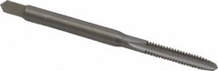 Made in USA - #4-40 UNC 2B/3B 2 Flute Bright Finish Solid Carbide Straight Flute Standard Hand Tap - Plug, Right Hand Thread, 1-7/8" OAL, 9/16" Thread Length, H2 Limit, Oversize - Benchmark Tooling