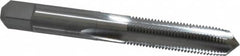 Made in USA - 3/8-24 UNF 3B 4 Flute Bright Finish Solid Carbide Straight Flute Standard Hand Tap - Plug, Right Hand Thread, 2-15/16" OAL, 1-1/4" Thread Length, H3 Limit, Oversize - Exact Industrial Supply