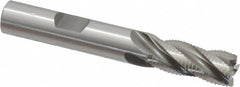 OSG - 3/8" Diam, Fine Pitch, 7/8" LOC, 4 Flute Cobalt Roughing Square End Mill - Uncoated, 2-5/8" OAL, 3/8" Shank Diam, Single End, 30° Helix - Benchmark Tooling