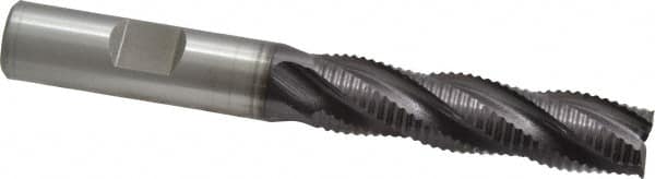 OSG - 1/2" Diam, Fine Pitch, 2" LOC, 4 Flute Cobalt Roughing Square End Mill - TiAlN Finish, 4" OAL, 1/2" Shank Diam, Single End, 30° Helix - Benchmark Tooling