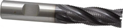 OSG - 5/8" Diam, Fine Pitch, 1-5/8" LOC, 4 Flute Cobalt Roughing Square End Mill - TiAlN Finish, 3-3/4" OAL, 5/8" Shank Diam, Single End, 30° Helix - Benchmark Tooling