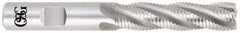 OSG - 1-1/4" Diam, Fine Pitch, 4" LOC, 6 Flute Cobalt Roughing Square End Mill - Uncoated, 6-1/2" OAL, 1-1/4" Shank Diam, Single End, Centercutting, 30° Helix - Benchmark Tooling