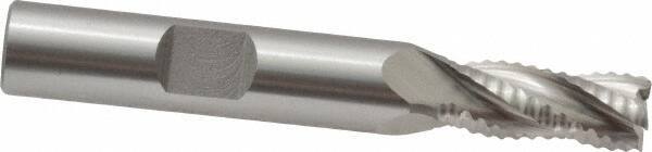 OSG - 5/16" Diam, Coarse Pitch, 3/4" LOC, 4 Flute Cobalt Roughing Square End Mill - Uncoated, 2-1/2" OAL, 3/8" Shank Diam, Single End, 30° Helix - Benchmark Tooling