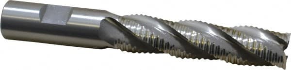 OSG - 3/4" Diam, Coarse Pitch, 3" LOC, 4 Flute Cobalt Roughing Square End Mill - Uncoated, 5-1/4" OAL, 3/4" Shank Diam, Single End, 30° Helix - Benchmark Tooling