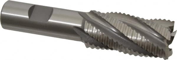 OSG - 1" Diam, Coarse Pitch, 2" LOC, 5 Flute Cobalt Roughing Square End Mill - Uncoated, 4-1/4" OAL, 3/4" Shank Diam, Single End, 30° Helix - Benchmark Tooling