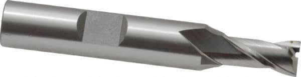 OSG - 9/32", 9/16" LOC, 3/8" Shank Diam, 2-5/16" OAL, 2 Flute, Cobalt Square End Mill - Single End, Uncoated, Spiral Flute, 30° Helix, Centercutting, Right Hand Cut, Right Hand Flute, Series 520 - Benchmark Tooling