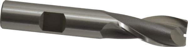 OSG - 17/32", 1-1/8" LOC, 1/2" Shank Diam, 3-1/8" OAL, 2 Flute, Cobalt Square End Mill - Single End, Uncoated, Spiral Flute, 30° Helix, Centercutting, Right Hand Cut, Right Hand Flute, Series 520 - Benchmark Tooling