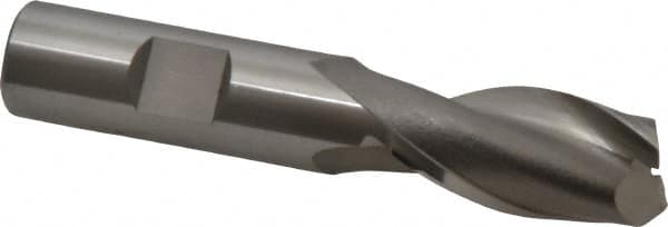 OSG - 1-5/16" LOC, 5/8" Shank Diam, 3-7/16" OAL, 2 Flute, Cobalt Square End Mill - Single End, Uncoated, Spiral Flute, 30° Helix, Centercutting, Right Hand Cut, Right Hand Flute, Series 580 - Benchmark Tooling