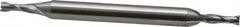 OSG - 2.5mm, 9/32" LOC, 3/16" Shank Diam, 2-1/4" OAL, 2 Flute, Cobalt Square End Mill - Double End, Uncoated, Spiral Flute, 30° Helix, Centercutting, Right Hand Cut, Right Hand Flute, Series 582 - Benchmark Tooling