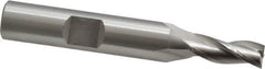 OSG - 1/4", 5/8" LOC, 3/8" Shank Diam, 2-7/16" OAL, 3 Flute, Cobalt Square End Mill - Single End, Uncoated, Spiral Flute, 30° Helix, Centercutting, Right Hand Cut, Right Hand Flute, Series 531 - Benchmark Tooling