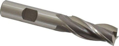 OSG - 9/16", 1-3/8" LOC, 1/2" Shank Diam, 3-3/8" OAL, 3 Flute, Cobalt Square End Mill - Single End, Uncoated, Spiral Flute, 30° Helix, Centercutting, Right Hand Cut, Right Hand Flute, Series 531 - Benchmark Tooling