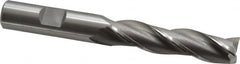 OSG - 1/2", 2" LOC, 1/2" Shank Diam, 4" OAL, 3 Flute, Cobalt Square End Mill - Single End, Uncoated, Spiral Flute, 30° Helix, Centercutting, Right Hand Cut, Right Hand Flute, Series 536 - Benchmark Tooling