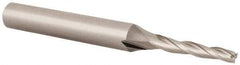OSG - 1° Taper Angle per Side, 5/64" Small End Diam, 1/2" LOC, Cobalt 3 Flute Tapered Square End Mill - 1-3/4" OAL, 3/16" Shank Diam, Spiral Flute, 25° Helix - Benchmark Tooling