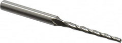 OSG - 1° Taper Angle per Side, 5/64" Small End Diam, 1" LOC, Cobalt 3 Flute Tapered Square End Mill - 2-1/4" OAL, 3/16" Shank Diam, Spiral Flute, 25° Helix - Benchmark Tooling