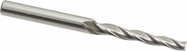 OSG - 1° Taper Angle per Side, 1/8" Small End Diam, 1" LOC, Cobalt 3 Flute Tapered Square End Mill - 2-1/4" OAL, 3/16" Shank Diam, Spiral Flute, 25° Helix - Benchmark Tooling