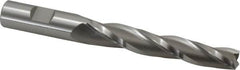 OSG - 1° Taper Angle per Side, 1/2" Small End Diam, 3-1/4" LOC, Cobalt 3 Flute Tapered Square End Mill - 5-3/8" OAL, 5/8" Shank Diam, Spiral Flute, 25° Helix - Benchmark Tooling