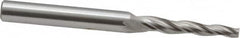 OSG - 2° Taper Angle per Side, 3/32" Small End Diam, 3/4" LOC, Cobalt 3 Flute Tapered Square End Mill - 2" OAL, 3/16" Shank Diam, Spiral Flute, 25° Helix - Benchmark Tooling