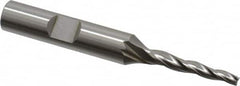 OSG - 2° Taper Angle per Side, 1/8" Small End Diam, 1" LOC, Cobalt 3 Flute Tapered Square End Mill - 2-7/8" OAL, 3/8" Shank Diam, Spiral Flute, 25° Helix - Benchmark Tooling