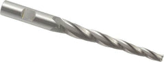 OSG - 2° Taper Angle per Side, 1/4" Small End Diam, 3-1/4" LOC, Cobalt 3 Flute Tapered Square End Mill - 5-1/4" OAL, 1/2" Shank Diam, Spiral Flute, 25° Helix - Benchmark Tooling