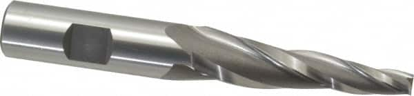 OSG - 5° Taper Angle per Side, 1/4" Small End Diam, 2-1/4" LOC, Cobalt 3 Flute Tapered Square End Mill - 4-3/8" OAL, 5/8" Shank Diam, Spiral Flute, 25° Helix - Benchmark Tooling