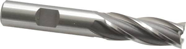 OSG - 17/32", 1-3/8" LOC, 1/2" Shank Diam, 3-3/8" OAL, 4 Flute, Cobalt Square End Mill - Single End, Uncoated, Spiral Flute, 30° Helix, Right Hand Cut, Right Hand Flute, Series 540 - Benchmark Tooling