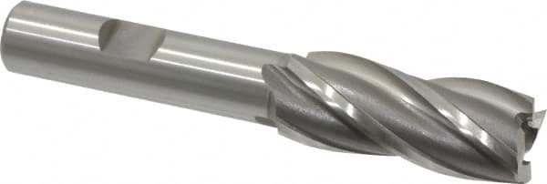 OSG - 21/32", 1-5/8" LOC, 1/2" Shank Diam, 3-5/8" OAL, 4 Flute, Cobalt Square End Mill - Single End, Uncoated, Spiral Flute, 30° Helix, Right Hand Cut, Right Hand Flute, Series 540 - Benchmark Tooling