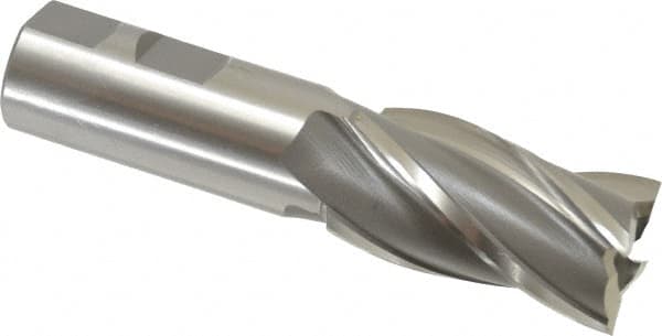 OSG - 1", 1-7/8" LOC, 7/8" Shank Diam, 4-1/8" OAL, 4 Flute, Cobalt Square End Mill - Single End, Uncoated, Spiral Flute, 30° Helix, Right Hand Cut, Right Hand Flute, Series 540 - Benchmark Tooling