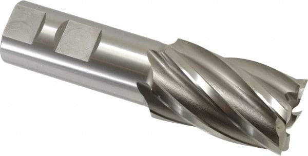 OSG - 1-1/4", 2" LOC, 1" Shank Diam, 4-1/2" OAL, 6 Flute, Cobalt Square End Mill - Single End, Uncoated, Spiral Flute, 30° Helix, Right Hand Cut, Right Hand Flute, Series 540 - Benchmark Tooling