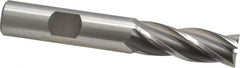 OSG - 12mm, 1-1/4" LOC, 1/2" Shank Diam, 3-1/4" OAL, 4 Flute, Cobalt Square End Mill - Single End, Uncoated, Spiral Flute, 30° Helix, Right Hand Cut, Right Hand Flute, Series 581 - Benchmark Tooling