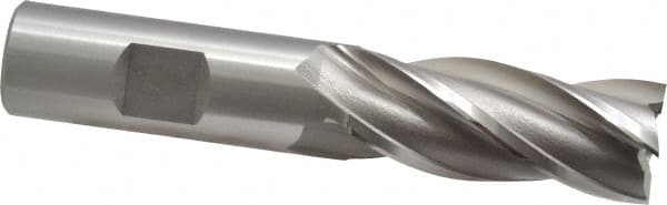OSG - 20mm, 1-7/8" LOC, 3/4" Shank Diam, 4-1/8" OAL, 4 Flute, Cobalt Square End Mill - Single End, Uncoated, Spiral Flute, 30° Helix, Right Hand Cut, Right Hand Flute, Series 581 - Benchmark Tooling