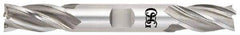OSG - 31/32", 1-7/8" LOC, 1" Shank Diam, 6-3/8" OAL, 4 Flute, Cobalt Square End Mill - Double End, Uncoated, Spiral Flute, 30° Helix, Right Hand Cut, Right Hand Flute, Series 542 - Benchmark Tooling