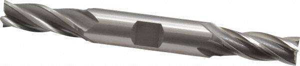 OSG - 13/32", 1" LOC, 1/2" Shank Diam, 4-1/8" OAL, 4 Flute, Cobalt Square End Mill - Double End, Uncoated, Spiral Flute, 30° Helix, Right Hand Cut, Right Hand Flute, Series 542 - Benchmark Tooling