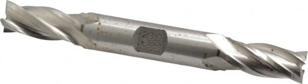 OSG - 29/64", 1" LOC, 1/2" Shank Diam, 4-1/8" OAL, 4 Flute, Cobalt Square End Mill - Double End, Uncoated, Spiral Flute, 30° Helix, Right Hand Cut, Right Hand Flute, Series 542 - Benchmark Tooling