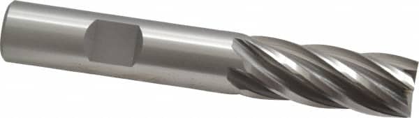 OSG - 1/2", 1-1/4" LOC, 1/2" Shank Diam, 3-1/4" OAL, 6 Flute, Cobalt Square End Mill - Single End, Uncoated, Spiral Flute, 30° Helix, Centercutting, Right Hand Cut, Right Hand Flute, Series 541 - Benchmark Tooling