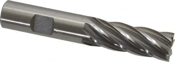 OSG - 5/8", 1-5/8" LOC, 5/8" Shank Diam, 3-3/4" OAL, 6 Flute, Cobalt Square End Mill - Single End, Uncoated, Spiral Flute, 30° Helix, Centercutting, Right Hand Cut, Right Hand Flute, Series 541 - Benchmark Tooling