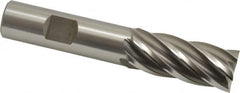OSG - 11/16", 1-5/8" LOC, 5/8" Shank Diam, 3-3/4" OAL, 6 Flute, Cobalt Square End Mill - Single End, Uncoated, Spiral Flute, 30° Helix, Centercutting, Right Hand Cut, Right Hand Flute, Series 541 - Benchmark Tooling