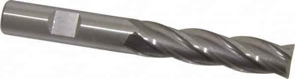 OSG - 1/2", 2" LOC, 1/2" Shank Diam, 4" OAL, 4 Flute, Cobalt Square End Mill - Single End, Uncoated, Spiral Flute, 30° Helix, Centercutting, Right Hand Cut, Right Hand Flute, Series 546 - Benchmark Tooling
