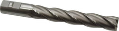 OSG - 7/8", 5" LOC, 7/8" Shank Diam, 7-1/4" OAL, 4 Flute, Cobalt Square End Mill - Single End, Uncoated, Spiral Flute, 30° Helix, Centercutting, Right Hand Cut, Right Hand Flute, Series 558 - Benchmark Tooling