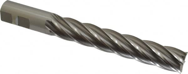 OSG - 7/8", 5" LOC, 7/8" Shank Diam, 7-1/4" OAL, 6 Flute, Cobalt Square End Mill - Single End, Uncoated, Spiral Flute, 30° Helix, Centercutting, Right Hand Cut, Right Hand Flute, Series 558 - Benchmark Tooling