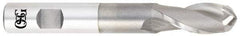 OSG - 5/16" Diam, 3/4" LOC, 2 Flute Cobalt Ball End Mill - Uncoated, Single End, 3-5/16" OAL, 3/8" Shank Diam, Spiral Flute - Benchmark Tooling