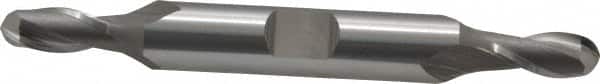 OSG - 1/4" Diam, 1/2" LOC, 2 Flute Cobalt Ball End Mill - Uncoated, Double End, 3-1/8" OAL, 3/8" Shank Diam, Spiral Flute - Benchmark Tooling