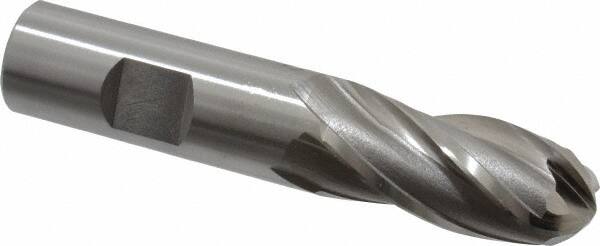 OSG - 3/4" Diam, 1-5/8" LOC, 4 Flute Cobalt Ball End Mill - Uncoated, Single End, 3-7/8" OAL, 3/4" Shank Diam, Spiral Flute - Benchmark Tooling