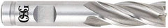 OSG - 1-1/2", 2" LOC, 1-1/4" Shank Diam, 4-1/2" OAL, 6 Flute, Powdered Metal Square End Mill - Single End, Uncoated, Spiral Flute, 30° Helix, Centercutting, Right Hand Cut, Right Hand Flute, Series 641 - Benchmark Tooling