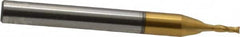 OSG - 1/16", 3/16" LOC, 3/16" Shank Diam, 1-7/8" OAL, 2 Flute, Powdered Metal Square End Mill - Single End, TiN Finish, Spiral Flute, 30° Helix, Centercutting, Right Hand Cut, Right Hand Flute, Series 673 - Benchmark Tooling