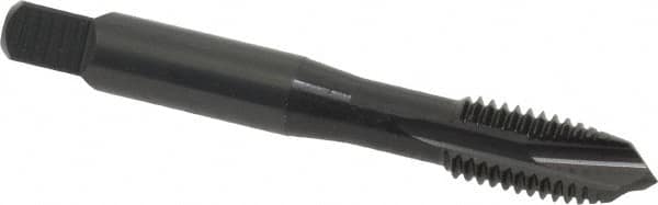 OSG - M10x1.50 Metric Coarse, 3 Flute, Oxide Finish, Vanadium High Speed Steel Spiral Point Tap - Plug Chamfer, Right Hand Thread, 2-15/16" OAL, 1-1/4" Thread Length, 0.381" Shank Diam, 6H Class of Fit - Exact Industrial Supply