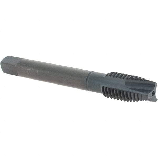 OSG - M12x1.75 Metric Coarse, 3 Flute, Oxide Finish, Vanadium High Speed Steel Spiral Point Tap - Plug Chamfer, Right Hand Thread, 3-3/8" OAL, 1-21/32" Thread Length, 0.367" Shank Diam, 6H Class of Fit - Exact Industrial Supply